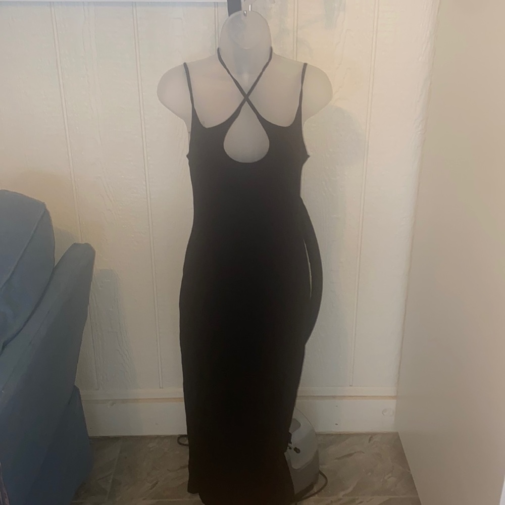 Black halter midi dress - Picture 6 of 7